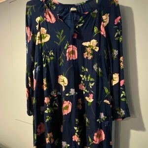 Navy and floral dress